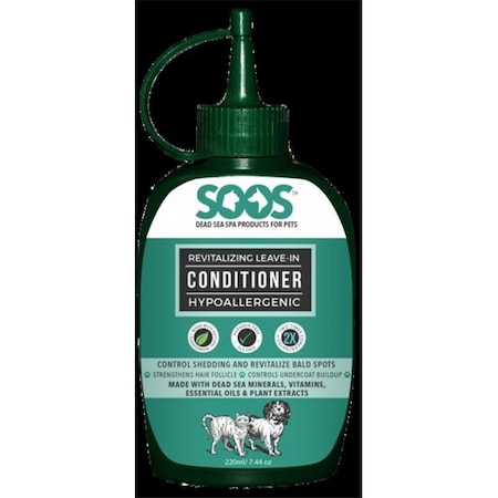 Skim-A-Round, Inc. Soos Pets SP01003 Natural Dead Sea Hypoallergenic Revitalizing Leave-In Pet Conditioner For Dogs & Cats SP01003